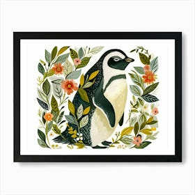 Little Floral Emperor Penguin 2 Art Print