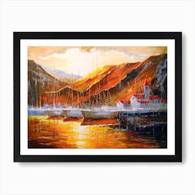 Yachts in the mountains Art Print