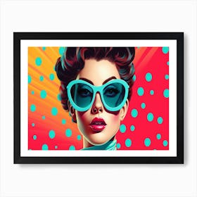 Pop Girl With Sunglasses Art Print