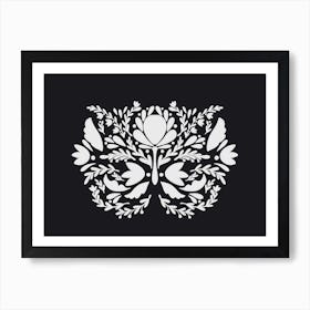 Floral Scandinavian Folk Art Art Print