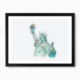 Statue Of Liberty Watercolor Painting Digital Art 2 Art Print