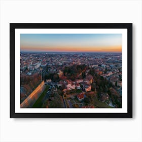 Sunset Città Alta Bergamo Print Art Print