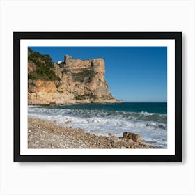 Waves and rocky cove on the Mediterranean coast Art Print