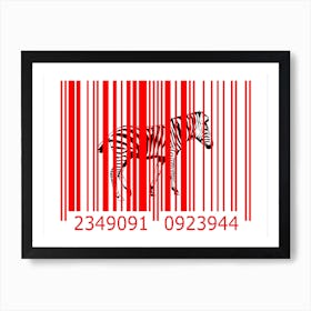 Funny Barcode Animals Art Illustration In Painting Style 075 Art Print