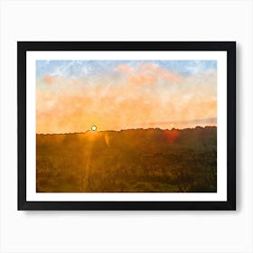 Sunset Over Dartmoor Art Print