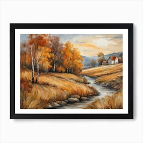 Autumn Landscape Painting (22) Art Print