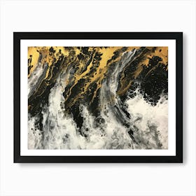 Gold And Black Abstract Painting 4 Art Print