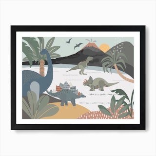 Dinosaur And Friends Art Print