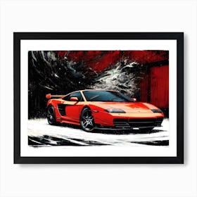 Orange Sports Car 2 Art Print