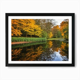 Serene Autumn Reflections 26 Art Print