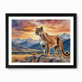 Whispers of the Prairie Wind Cougar Art Print