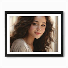 Portrait Of A Beautiful Girl Paintings Art Print Art Print