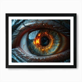 Ultra Realistic Close Up Of A Human Eye With An Aliens Head For The Pupil Within Which A Colossal Art Print