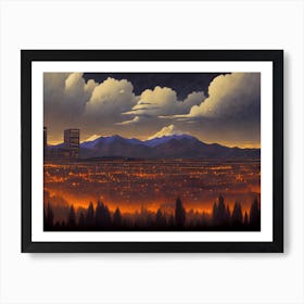 Cityscape At Night Art Print