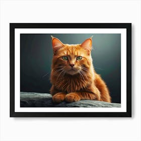 Portrait Of A Red Cat Art Print