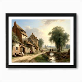 Village By The Water 1 Art Print