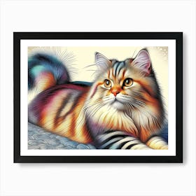 Feline Cat Creative Artwork Illustration 185 Art Print