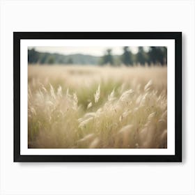 A Close Up Image Of A Field Of Tall, Golden Grass, Creating A Sense Of Tranquility And Peace Art Print