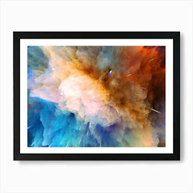 Abstract Explosion Of Colors - space neon poster, synthwave poster Art Print