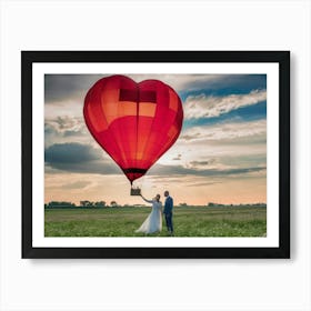 Heart Balloon Wedding Art Print