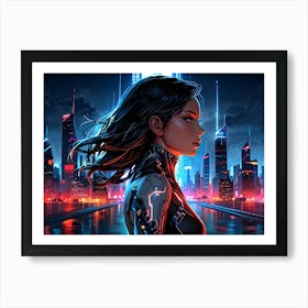 Cyborg Woman Art Print