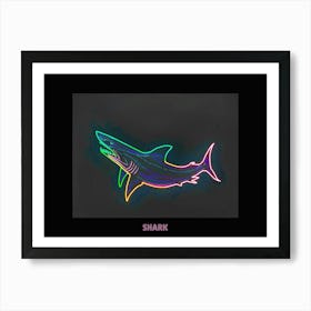 Neon Pink Sign Inspired Shark Poster 4 Art Print