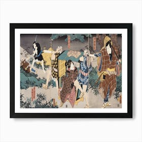 Act V Of Series The Storehouse Of Loyal Retainers, A Primer, With The Characters Hayano Kanpei (Shigenji), His Wife Art Print