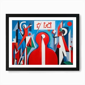 Abstract Painting Capturing The Essence Of Confusion And Joy Where A Human Figure Colored Vibrant Art Print