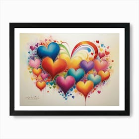 Hearts Of Love 3 Art Print