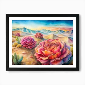 A Poster Featuring The Vibrant Desert Rose Formati Art Print