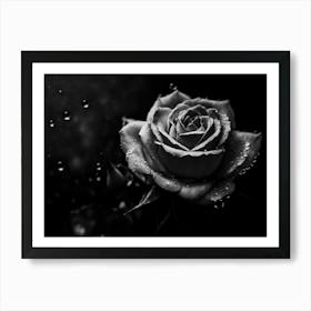 Black And White Rose Art Print