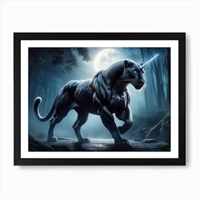 Magical Unicorn-Panther Fantasy Art Print