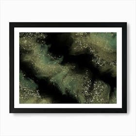 Fluid Abstract Art with Metallic Accents Art Print