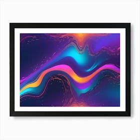 An Abstract Background Design Featuring A Vibrant, Colorful Blend Of Swirled And Liquid Like Colors In Pink, Orange, Teal, And Purple, Creating A Sense Of Movement And Depth Art Print