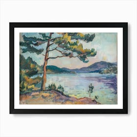 Seaside Colors Painting Inspired By Paul Cezanne Art Print