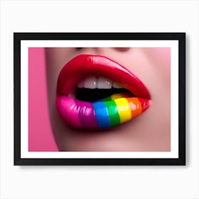 Rainbow Lips Art Print