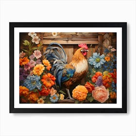 Rooster On The Farm 2 Art Print