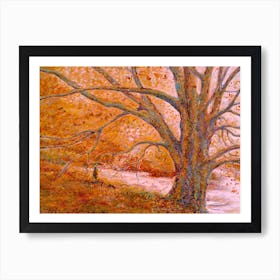 Walking on Autumn colours Art Print