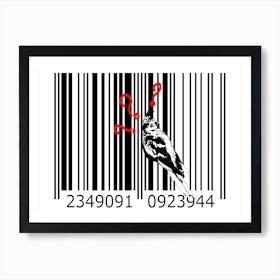 Funny Barcode Animals Art Illustration In Painting Style 127 Art Print