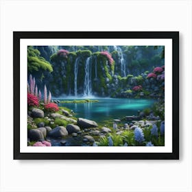 Waterfall In The Forest Art Print