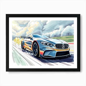 Bmw Gt Racing Car Art Print