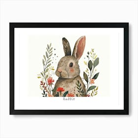 Little Floral Rabbit 2 Poster Art Print