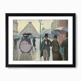 Totoro In Paris - Studio Ghibli - Fine Art Mashup Art Print