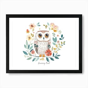 Little Floral Snowy Owl 4 Poster Art Print