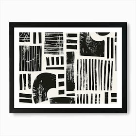 Abstract Black And White Painting 7 Art Print