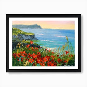 Flowers on the coast of the sea Art Print