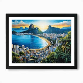 Sunset In Rio art Art Print