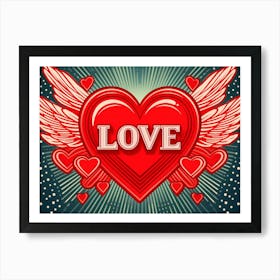 Love Has Wings Heart Art Print