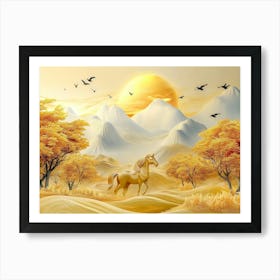 Unicorn In The Desert Art Print