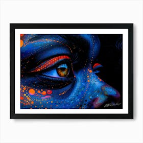 100 Yard Stare - Blue Face Watch Art Print